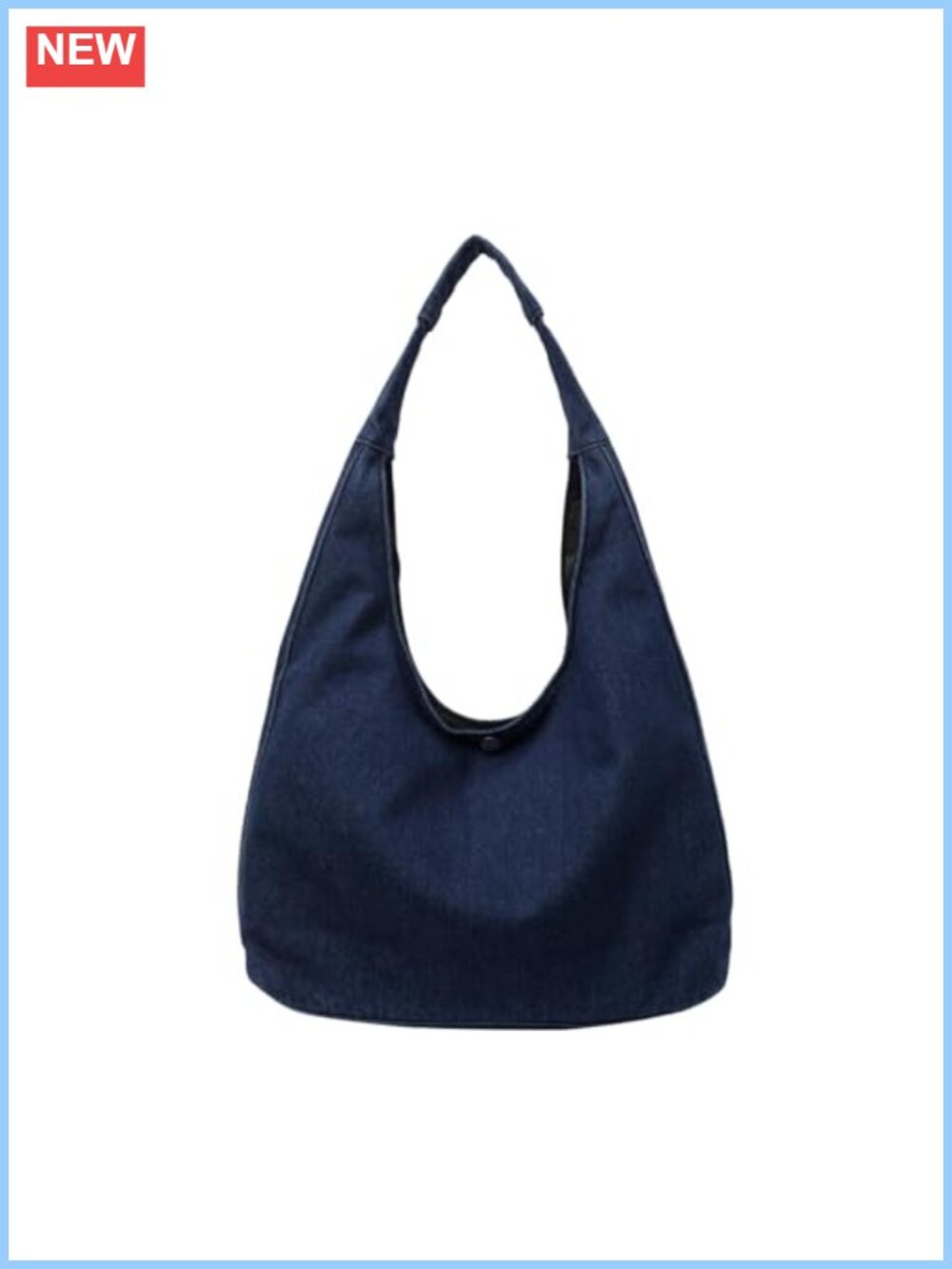 Denim Tote Bag Large Hobo Purse Y2K Preppy Jean Shoulder Bag Crossbody